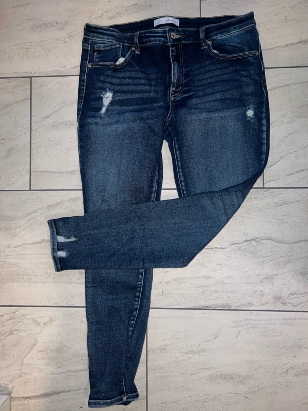 KanCan Dark Blue Skinny Distressed Jeans